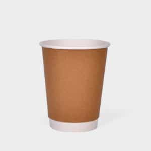 Ποτήρι Χάρτινο 12oz Διπλότοιχο Κράφτ Καφέ 25τμχ