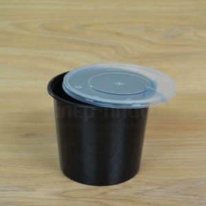Σκεύος μικροκυμάτων μαύρο στρογγυλό 1000ml με καπάκι set
