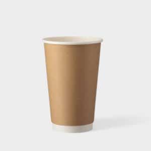 Ποτήρι Χάρτινο 16oz Διπλότοιχο Kraft Καφέ 25τμχ