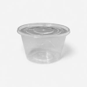 Σκεύος Μικροκυμάτων Διάφανο Στρογγυλό 500ml Με Καπάκι Set 50τμχ