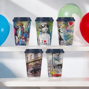 Ποτήρια Χάρτινα 12oz Διπλότοιχα (Mix Grafity) 25τμχ