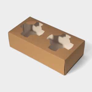 Χάρτινη Βάση 2 Θέσεων Kraft 50τμχ