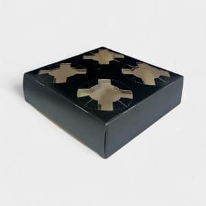 Χάρτινη Βάση 4 Θέσεων Μαύρη Με Σχέδιο 50τμχ