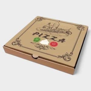 Χάρτινο Κουτί Πίτσας 22cm Μικροβέλε Καφέ Με Σχέδιο 100τμχ