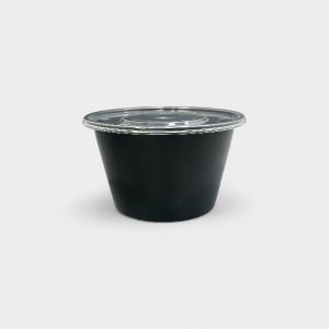 Σκεύος Μικροκυμάτων Μαύρο Στρογγυλό 500ml Με Καπάκι Set 50τμχ