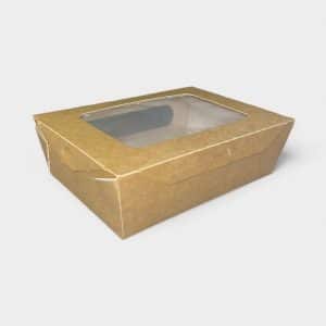 Χάρτινο Κουτί Φαγητού Με Διαφάνεια 16x12x5cm 50τμχ