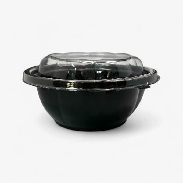Πλαστικό Μαύρο Δοχείο Σαλάτας 1000cc - Image 2