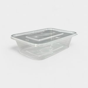 Σκεύος Μικροκυμάτων Διάφανο Ορθογώνιο 650ml Με Καπάκι Set