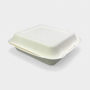 Βιοδιασπώμενο Σκεύος Από Ζαχαροκάλαμο Με Ενσωματωμένο Καπάκι Για Μεγάλη Μερίδα 50τμχ