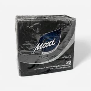 Χαρτοπετσέτα Εστιατορίου Πολυτελείας 33x33 Μαύρη 80 Φύλλα