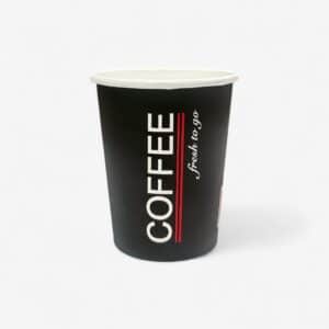 Ποτήρι Χάρτινο 8oz Μονότοιχο Μαυρό με Σχέδιο (Coffee Fresh) 50τμχ