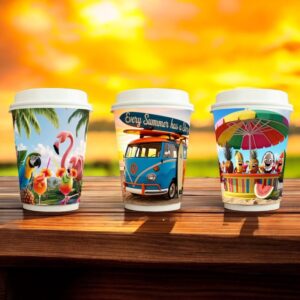 Ποτήρια Χάρτινα 12-14oz Διπλότοιχα (Mix Tropical) 25τμχ