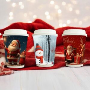 Ποτήρια Χάρτινα 12-14oz Διπλότοιχα Χριστουγεννιάτικα Mix 500τμχ