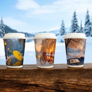 Ποτήρια Χάρτινα 12-14oz Διπλότοιχα (Mix Winter) 500τμχ