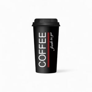Ποτήρι Χάρτινο 16oz Μονότοιχο Μαυρό με Σχέδιο (Coffee Fresh) 50τμχ