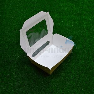 Χάρτινο κουτί φαγητού με διαφάνεια 178mmΧ120mmΧ60mm 