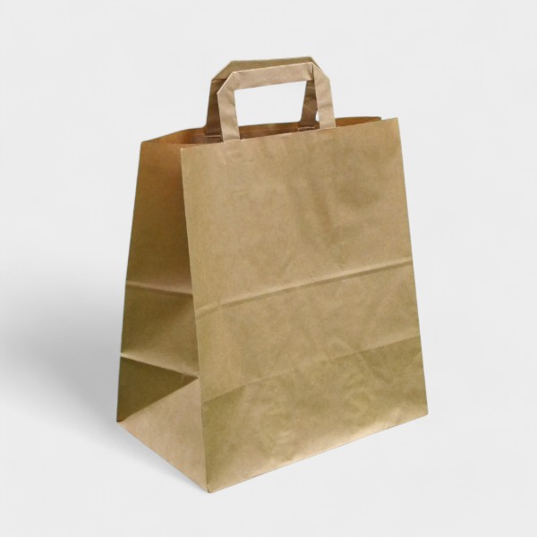 Χάρτινη Τσάντα Kraft Καφέ Μικρή (22cmx10cmx28cm) 250τμχ