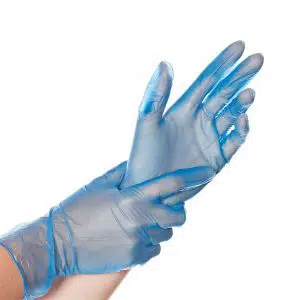 Γάντια βινυλίου μίας χρήσης μπλε L χωρίς πούδρα