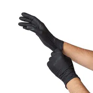 Γάντια Υπερπλάστ νιτριλίου μίας χρήσης μαύρα S χωρίς πούδρα