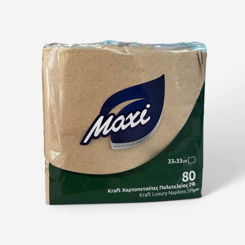 Χαρτοπετσέτα Εστιατορίου Πολυτελείας 33x33 Καφέ 80Φύλλα