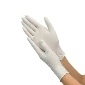 Γάντια latex μίας χρήσης λευκά με πούδρα Μ