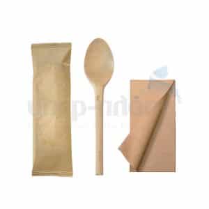 Βιοδιασπώμενο Κουβέρ - Κουτάλι - Χαρτοπετσέτα Συσκευασμένο